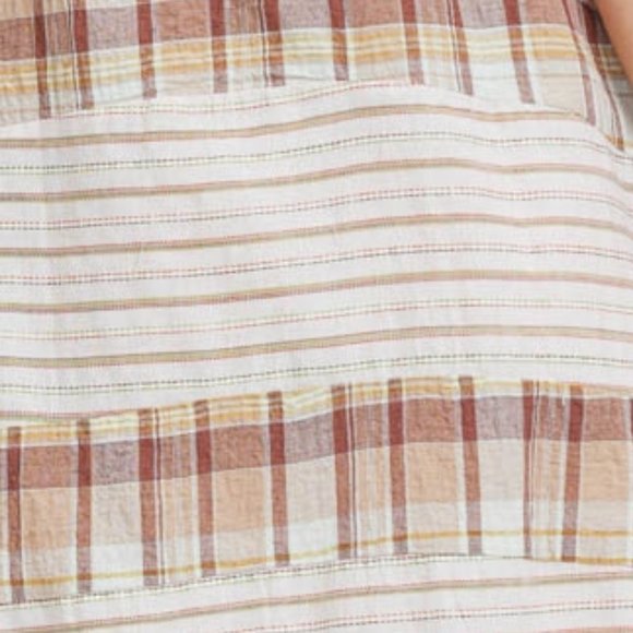 Handkerchief Hem Mesh Detail Mixed Plaid Dress - Picture 11 of 14